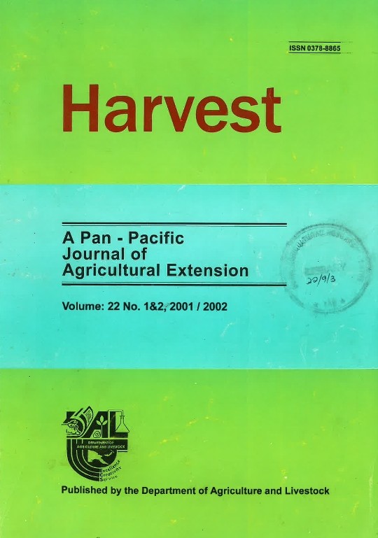 					View Vol. 22 No. 1&2 (2002): Harvest
				