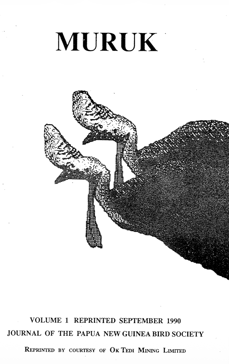 					View Vol. 1 No. 3 (1986): Muruk - Journal of the Papua New Guinea Bird Society
				